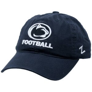 youth hat navy with Penn State Athletic Logo above Football